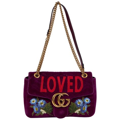 gucci purple velvet purse